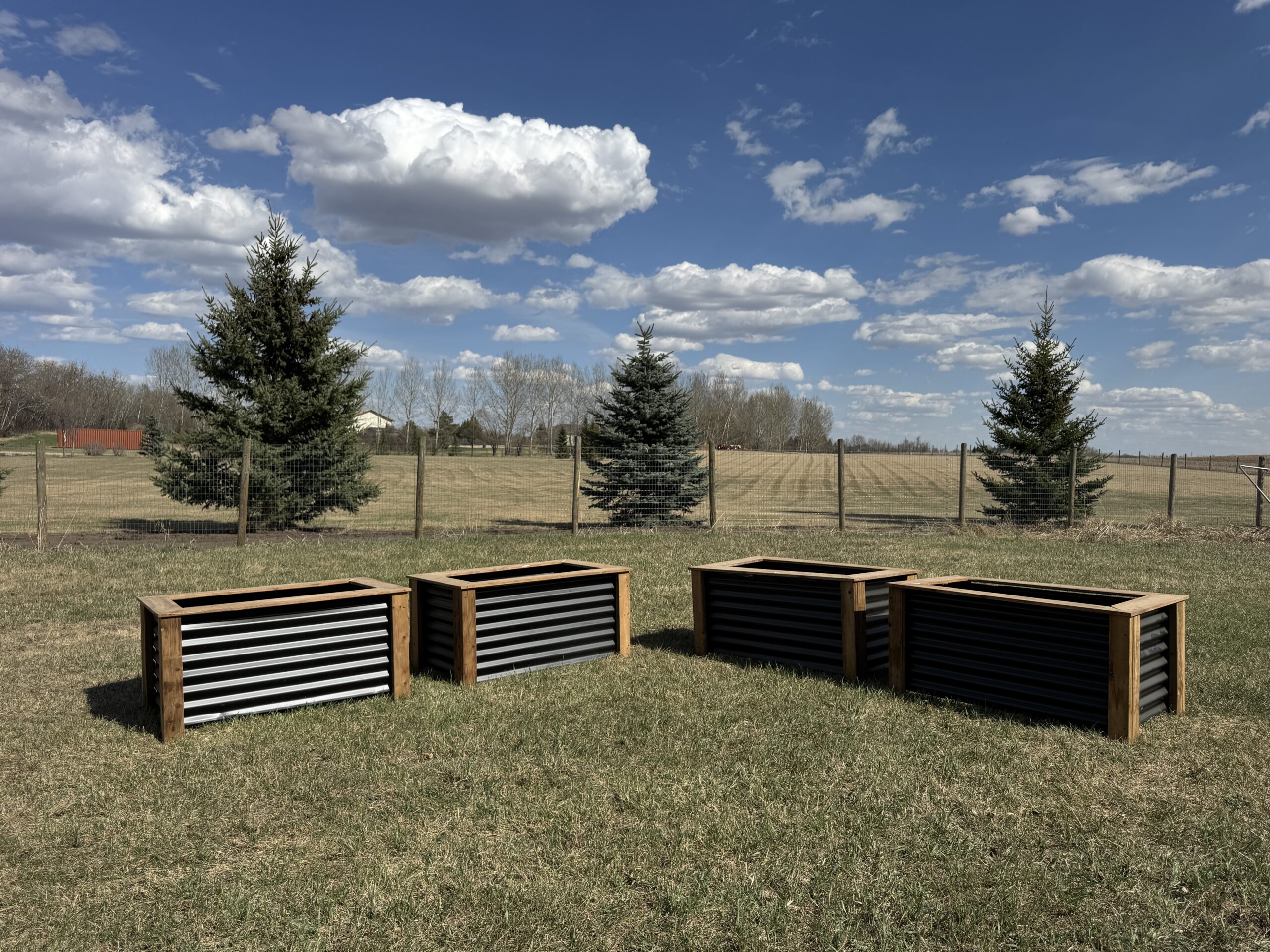 Black Corrugated Metal Planter Boxes