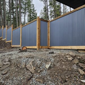 6x8 Standard Grey Corrugated Metal Fence