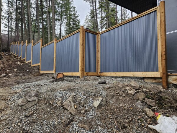 6x8 Standard Grey Corrugated Metal Fence